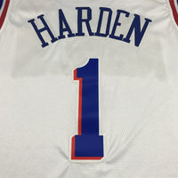 Men's Philadelphia 76ers James Harden #1 White 2022/23 Swingman Jersey1 - Association Edition