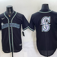 Men's Seattle Mariners Black Fashion Replica Out Jersey