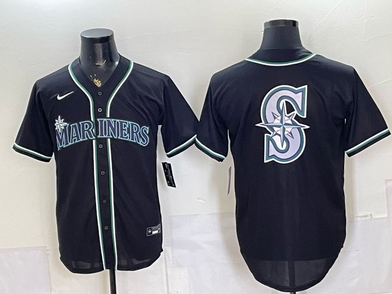 Men's Seattle Mariners Black Fashion Replica Out Jersey