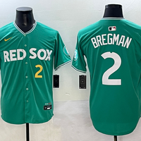 Men's Boston Red Sox Alex Bregman #2 Green 2025 City Connect Replica Player Jersey
