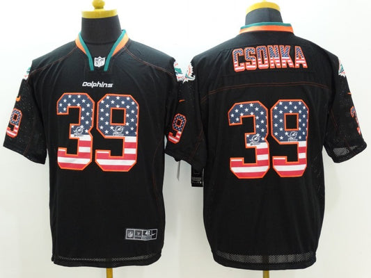 Men's Miami Dolphins Larry Csonka #39 Black Game Jersey1