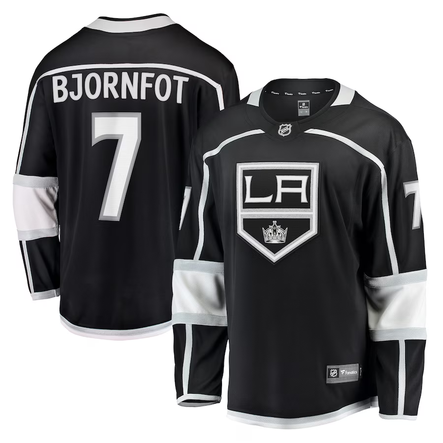 Men's Los Angeles Kings Tobias Bjornfot #7 Black Home Breakaway Player Jersey1