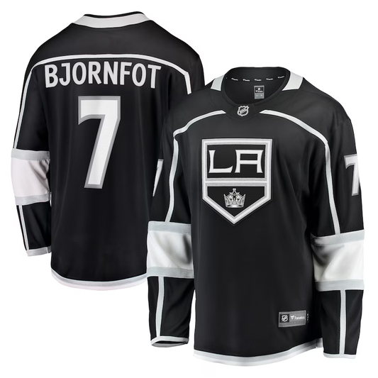 Men's Los Angeles Kings Tobias Bjornfot #7 Black Home Breakaway Player Jersey1