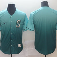 Men's Seattle Mariners Aqua Replica Blank Jersey1