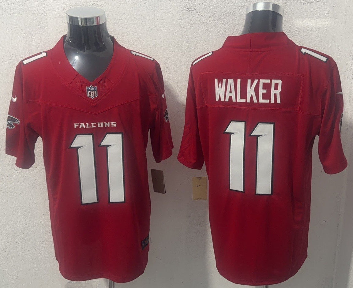 Men's Atlanta Falcons Jalon Walker #11 Red Game Jersey