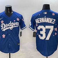 Men's Los Angeles Dodgers Teoscar Hernandez #37 Royal Player Game Jersey1