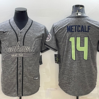 Men's Seattle Seahawks DK Metcalf #14 Gray Player Jersey Joint Edition