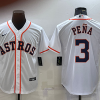 Men's Houston Astros Jeremy Pena #3 White Home Replica Jersey1