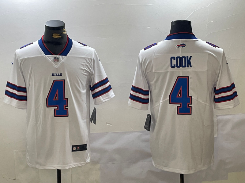 James Cook #4 Buffalo Bills White Game Player Jersey - JerseysFreak