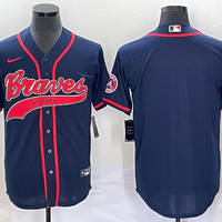 Men's Atlanta Braves Navy Replica Blank Jersey1 Joint Edition
