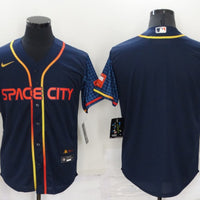 Men's Houston Astros Navy 2022 City Connect Replica Blank Jersey1