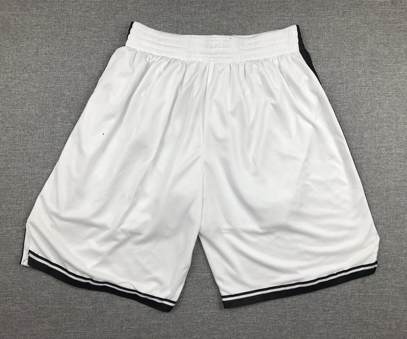 Men's Brooklyn Nets White Basketball Shorts1