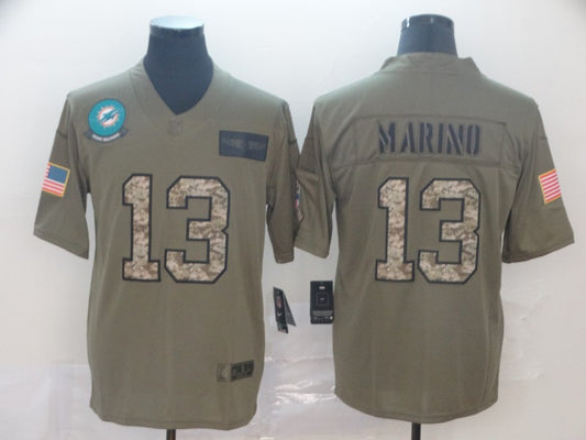 Men's Miami Dolphins Dan Marino #13 Brown Game Player Jersey1