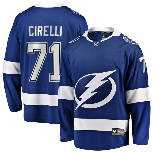Men's Tampa Bay Lightning Anthony Cirelli #71 Fanatics Blue Home Breakaway Player Jersey