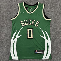 Men's Milwaukee Bucks Damian Lillard #0 Green Swingman Jersey1