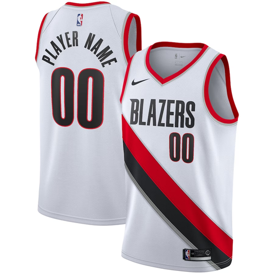 Men's Portland Trail Blazers White 2020/21 Swingman Custom Jersey1 - Association Edition