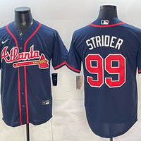 Men's Atlanta Braves Spencer Strider #99 Navy Alternate Limited Jersey