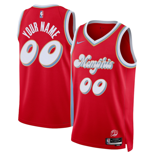 Men's Memphis Grizzlies Red 2024/25 Custom Swingman Jersey1 - City Edition
