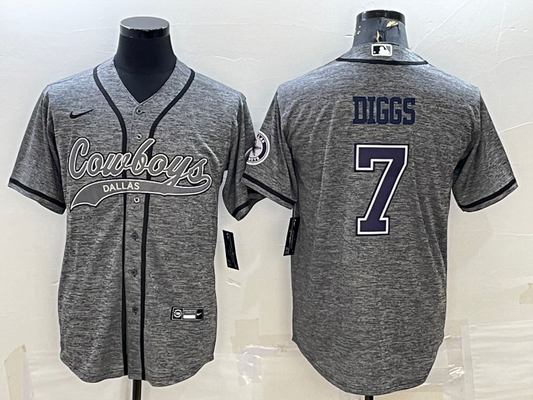 Men's Dallas Cowboys Trevon Diggs #7 Gray Game Jersey1 Joint Edition