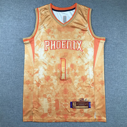 Men's Phoenix Suns Devin Booker #1 Orange Select Series Swingman Jersey1