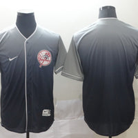 Men's New York Yankees Grey Gradient Replica Blank Jersey1