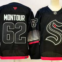 Men's Seattle Kraken Brandon Montour #62 Black Alternate Premium Player Jersey