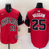 Men's Chicago White Sox Andrew Vaughn #25 Red/Black 2025 City Connect Limited Player Jersey1