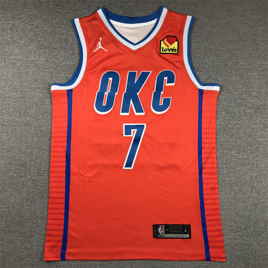 Men's Oklahoma City Thunder Chet Holmgren #7 Orange 2022/23 Swingman Jersey1 - Statement Edition