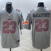 Men's San Francisco 49ers Christian McCaffrey #23 Gray Atmosphere Fashion Game Jersey1