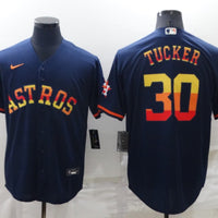 Men's Houston Astros Kyle Tucker #30 Navy Replica Baseball Jersey1