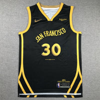 Men's Golden State Warriors Stephen Curry #30 Black 2023/24 Swingman Jersey1 - City Edition