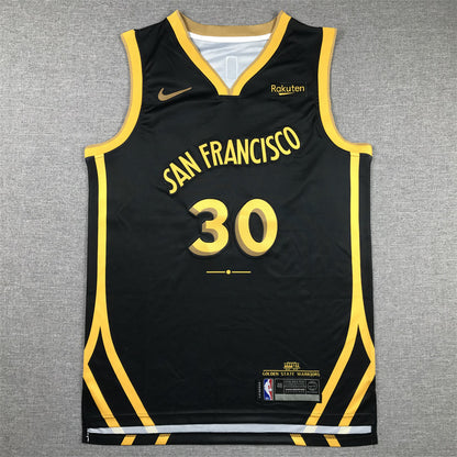 Men's Golden State Warriors Stephen Curry #30 Black 2023/24 Swingman Jersey1 - City Edition