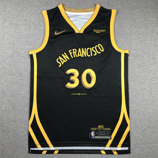 Men's Golden State Warriors Stephen Curry #30 Black 2023/24 Swingman Jersey1 - City Edition