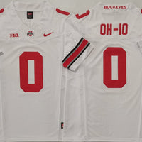 Men's Ohio State Buckeyes OH-10 #0 White Player Game Jersey