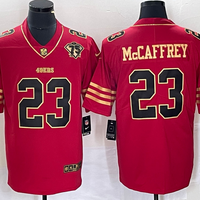 Men's San Francisco 49ers Christian McCaffrey #23 Red 75th Anniversary Game Jersey1