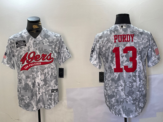 Men's San Francisco 49ers Brock Purdy #13 Arctic Camo Salute to Service Limited Jersey1