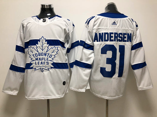 Men's Toronto Maple Leafs Frederik Andersen #31 White Player Game Jersey1