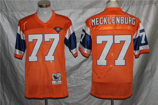 Men's Denver Broncos Karl Mecklenburg Mitchell & Ness Orange Legacy Replica Jersey1