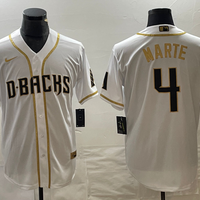 Men's Arizona Diamondbacks Ketel Marte #4 White Replica Baseball Jersey1
