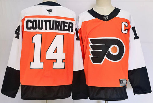 Men's Philadelphia Flyers Sean Couturier #14 Oange Player Jersey1