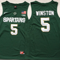 Men's Michigan State Spartans Cassius Winston #5 Green Player Game Jersey