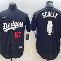 Men's Los Angeles Dodgers Vince Scully #67 Black Replica Baseball Jersey1