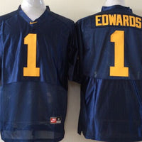 Men's Michigan Wolverines Braylon edwards #1 Navy Alumni Player Game Jersey