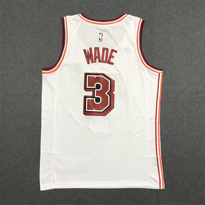 Men's Miami Heat Dwyane Wade #3 White 2022/23 Swingman Jersey1 - Classic Edition