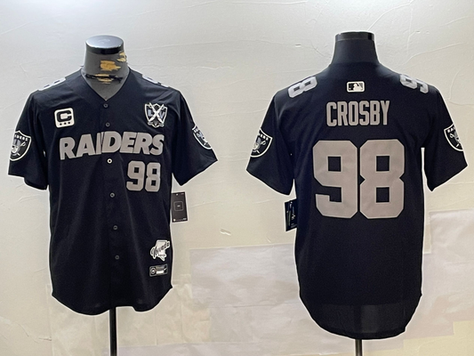 Men's Las Vegas Raiders Maxx Crosby #98 Black Team Player Jersey1