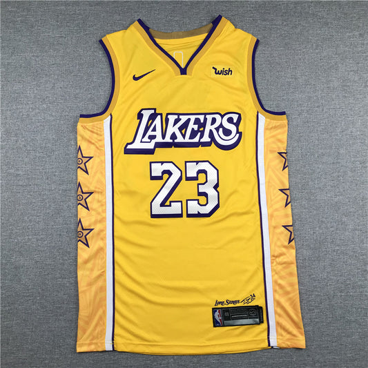 Men's Los Angeles Lakers LeBron James #23 Yellow Swingman Jersey1