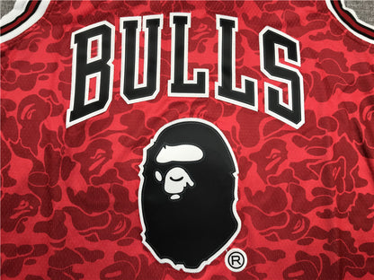 Men's Chicago Bulls Bape #93 Red 1997-98 Hardwood Classics Authentic Jersey1