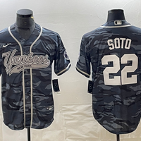 Men's New York Yankees Juan Soto #22 Grey Camouflage Player Jersey1 Joint Edition