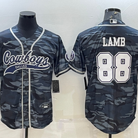 Men's Dallas Cowboys CeeDee Lamb #88 Grey Camouflage Game Jersey1 Joint Edition