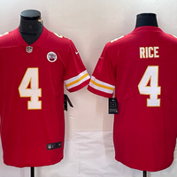 Men's Kansas City Chiefs Rashee Rice #4 Red Game Jersey1
